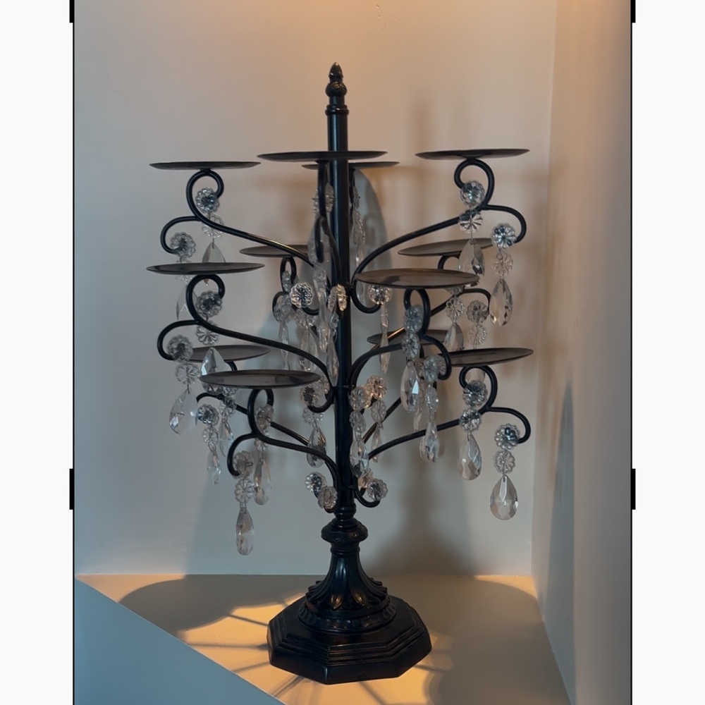Metal & crystal candelabra home decor party cupcake holder decoration gothic